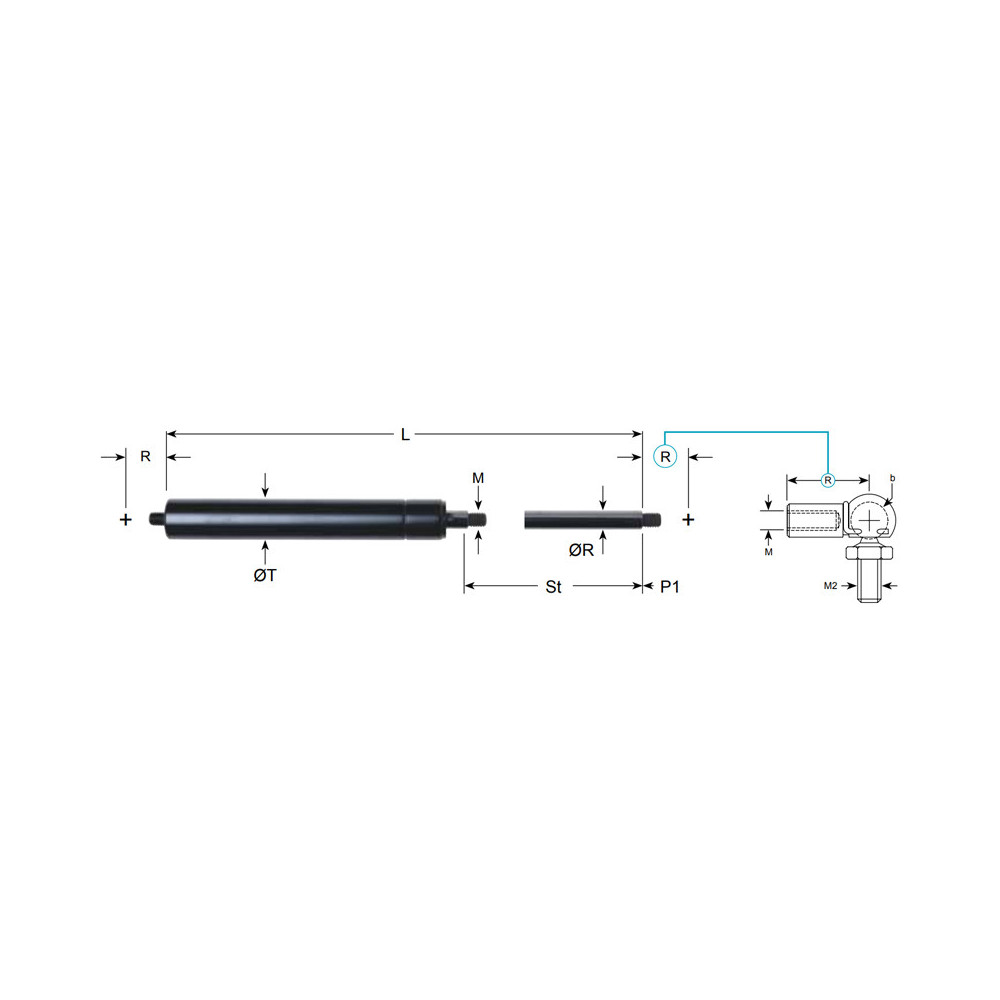 Lesjofors 8156810 Molla A Gas Per Bagagliaio Compatibile Con Mercedes Classe A (2004-2012) - Ammortizzatore Universale Sostitutivo - 2